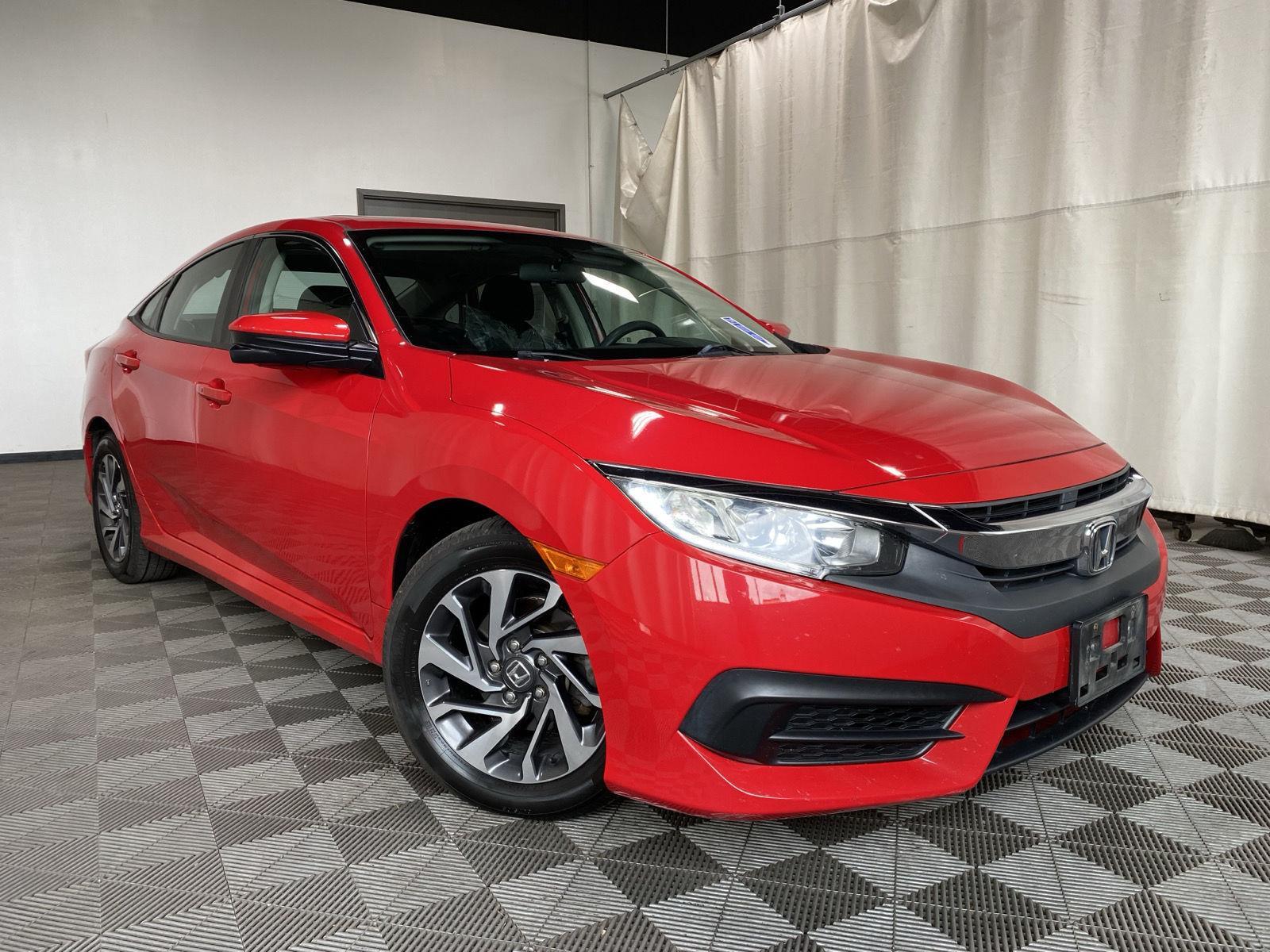 Rallye Red 2018 Honda Civic EX Sedan Front-Wheel Drive Continuously Variable Transmission