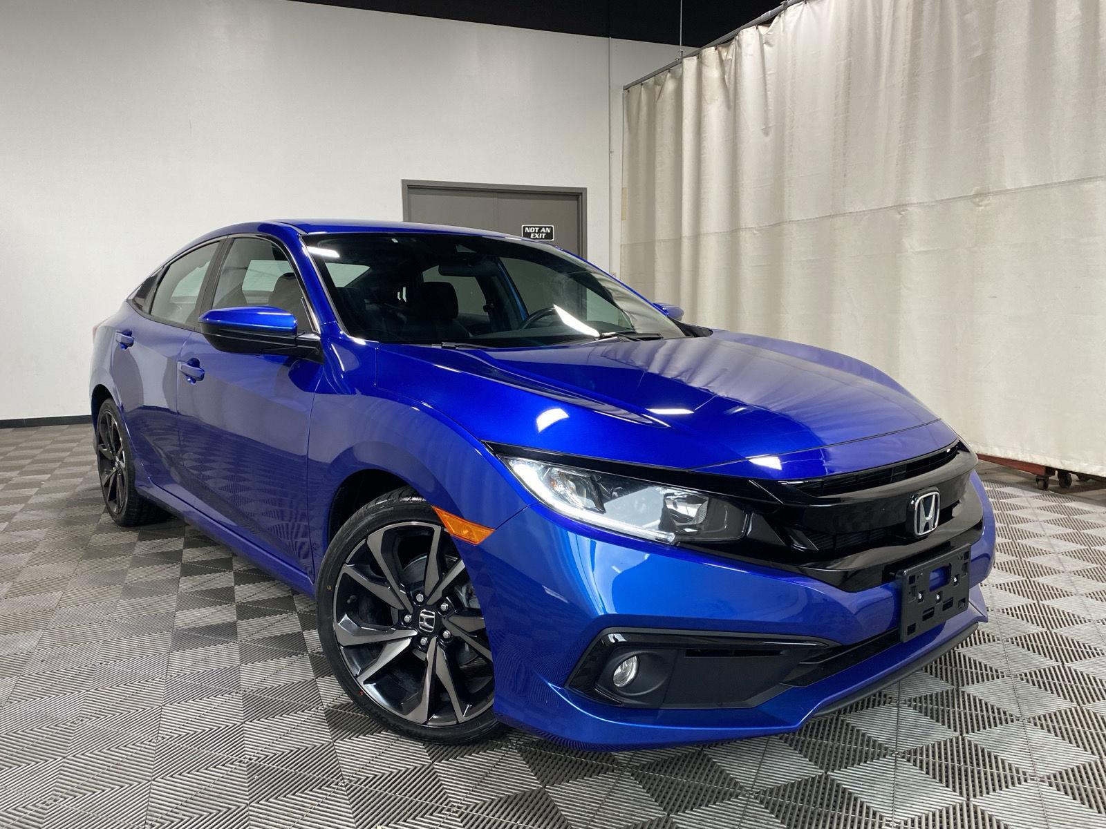 Aegean Blue Metallic 2021 Honda Civic Sedan Front-Wheel Drive 7-Speed CVT