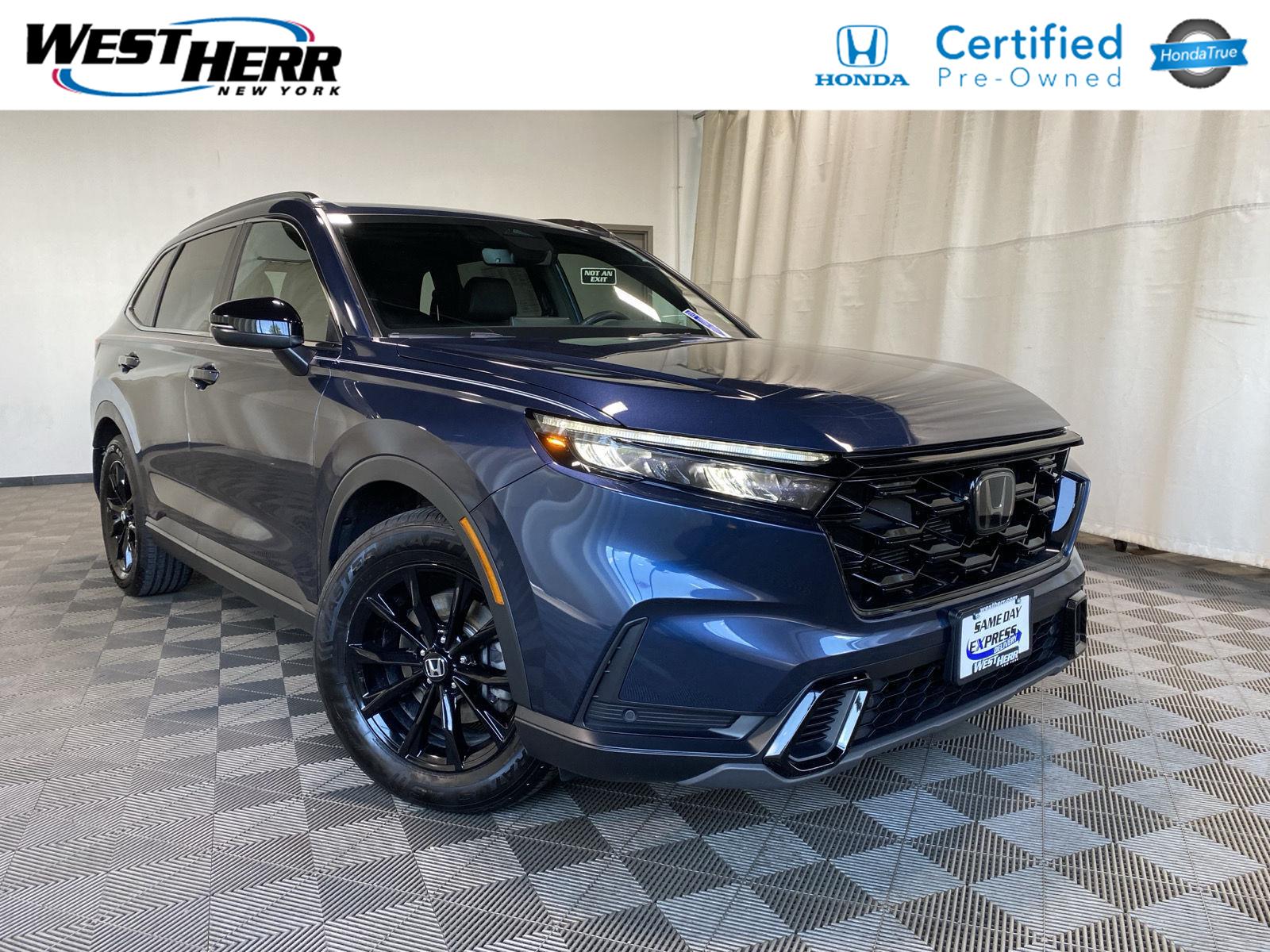 Canyon River Blue Metallic 2024 Honda CR-V Hybrid SUV / Crossover Front-Wheel Drive Continuously Variable Transmission