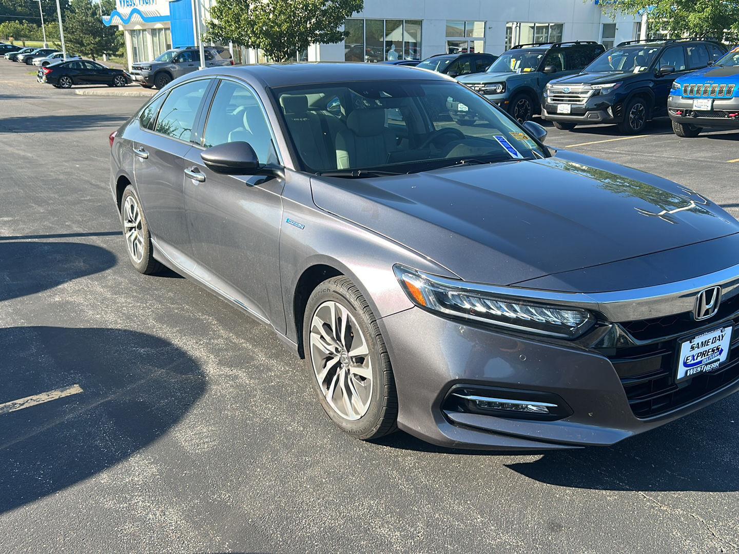 Gray (Modern Steel Metallic) 2018 Honda Accord Hybrid Sedan Front-Wheel Drive Continuously Variable Transmission
