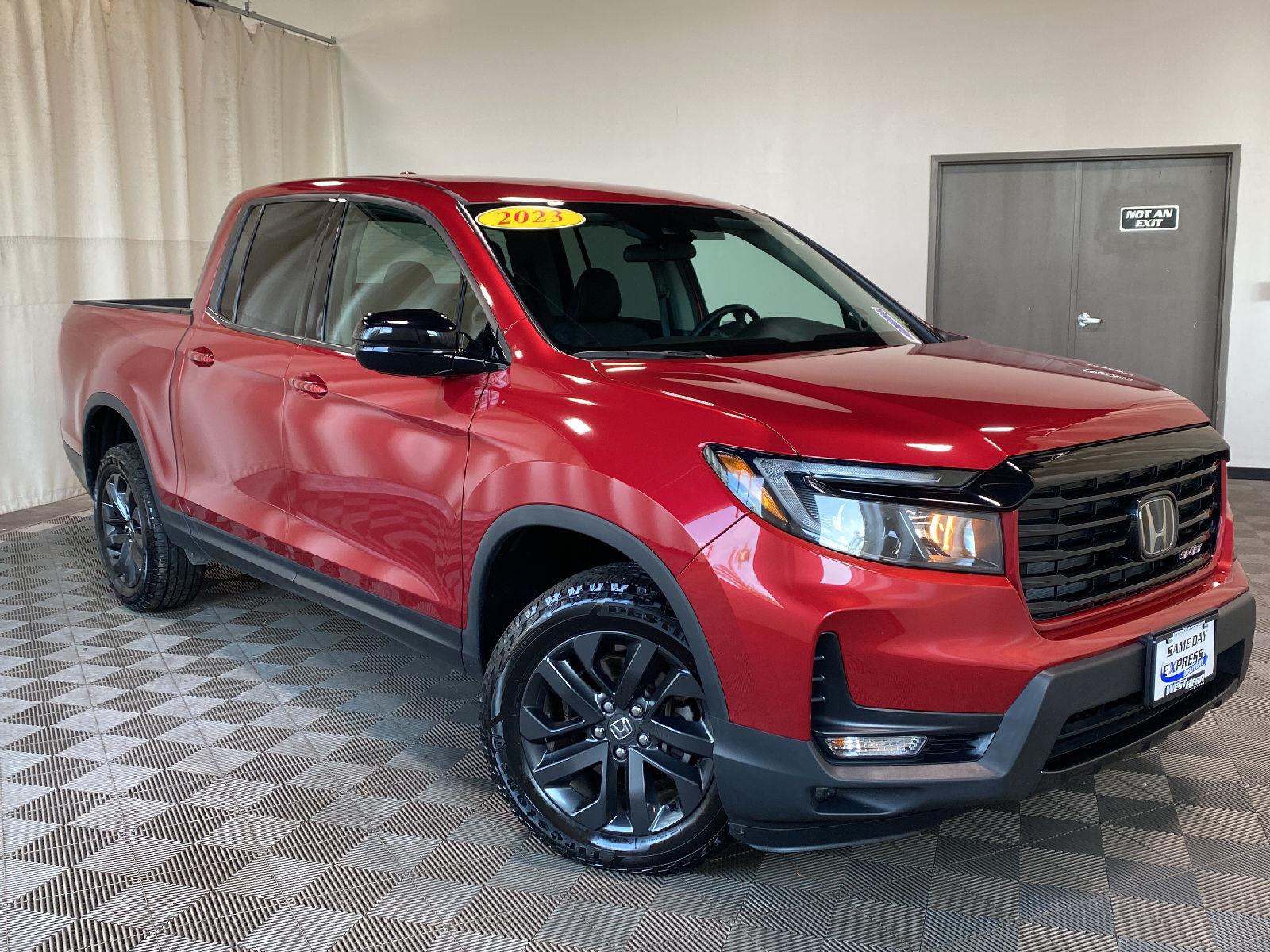 Radiant Red Metallic II 2023 Honda Ridgeline Pickup Truck All-Wheel Drive Automatic