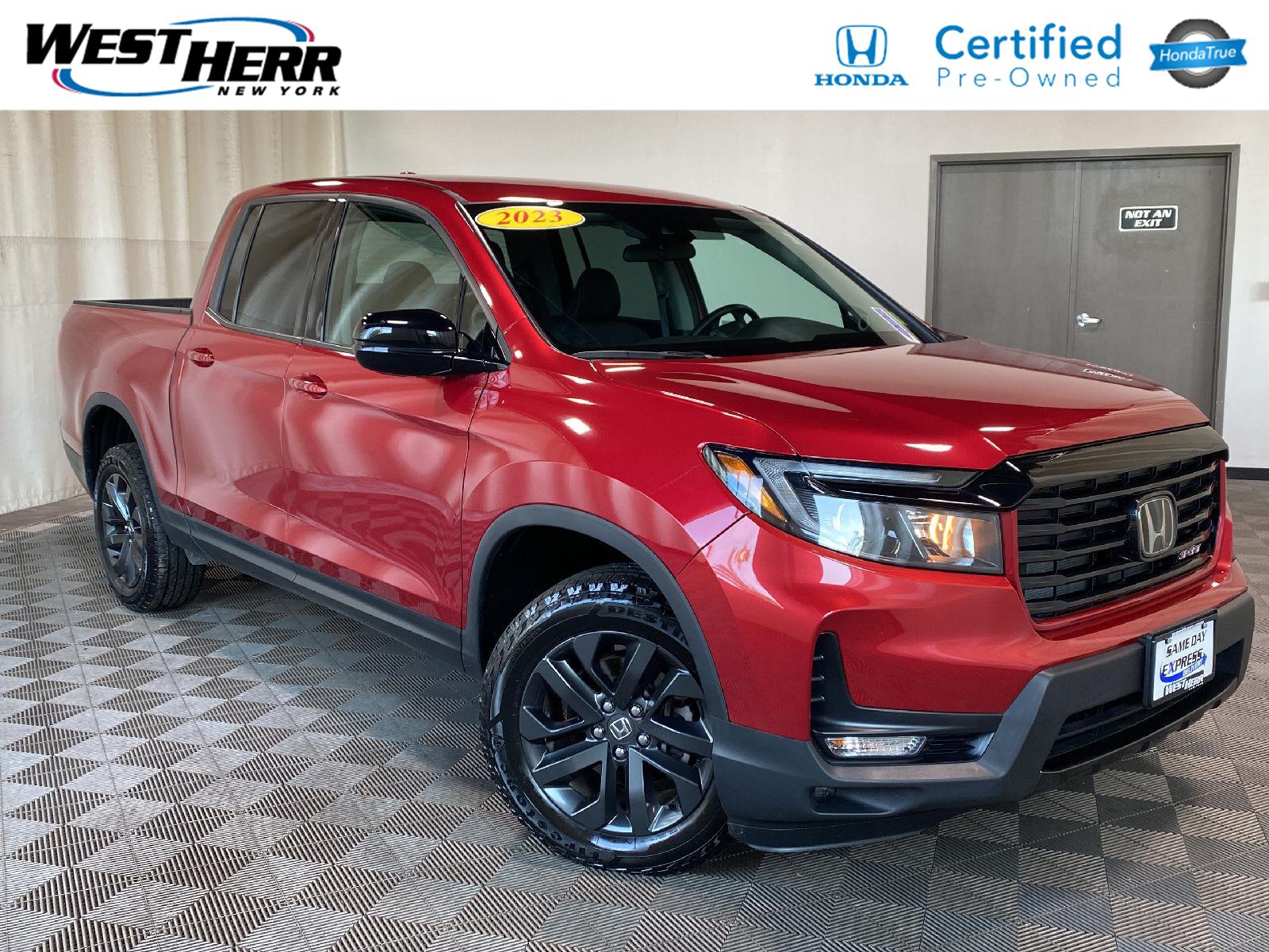 Radiant Red Metallic II 2023 Honda Ridgeline Pickup Truck All-Wheel Drive Automatic