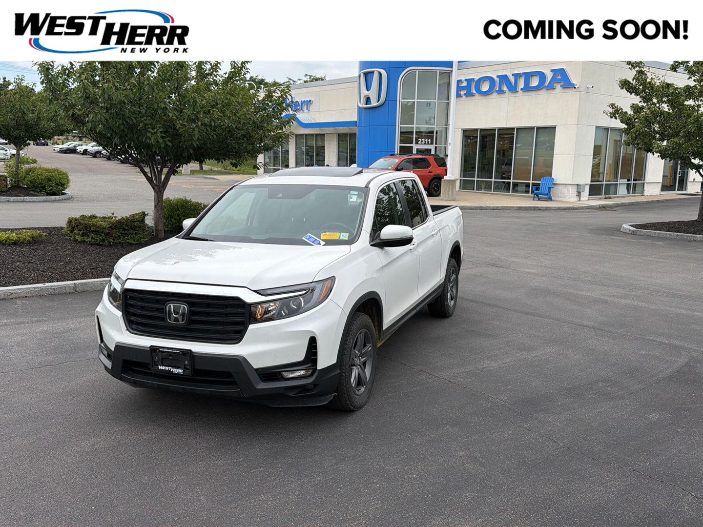 Platinum White Pearl 2023 Honda Ridgeline Pickup Truck 9-Speed Automatic