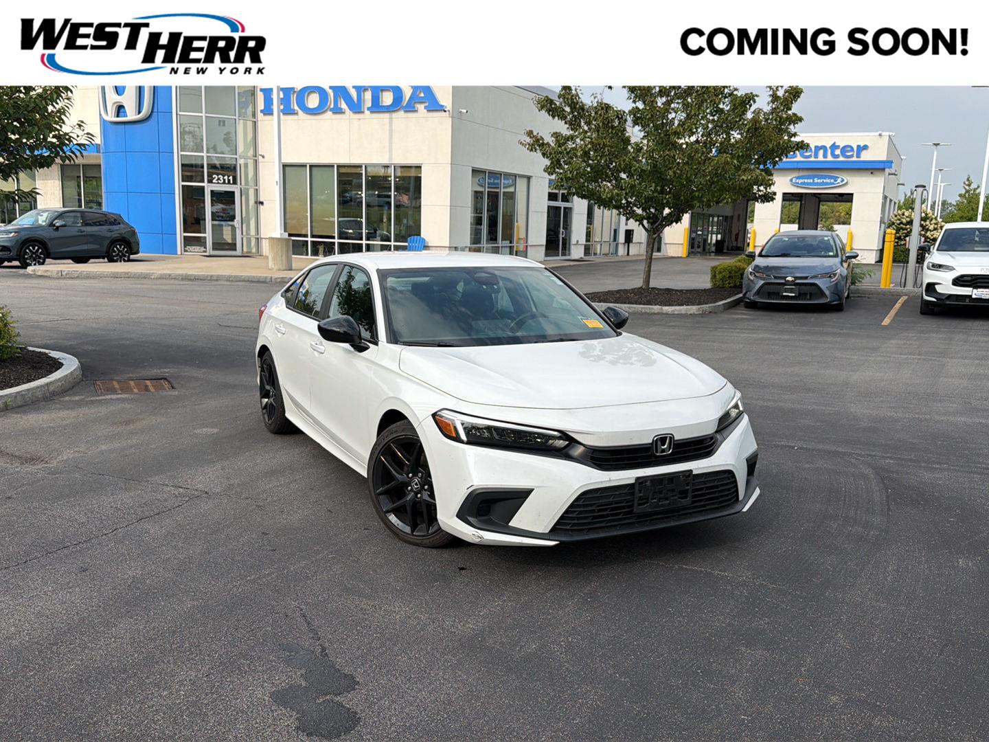 Platinum White Pearl 2024 Honda Civic Sedan Front-Wheel Drive 7-Speed CVT