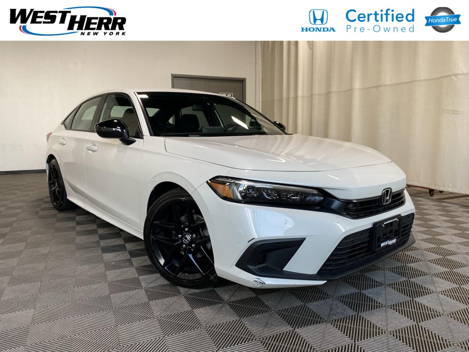 Platinum White Pearl 2024 Honda Civic Sedan Front-Wheel Drive 7-Speed CVT