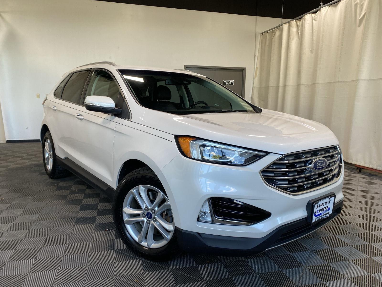 White Platinum Metallic Tri-Coat 2019 Ford Edge SUV / Crossover All-Wheel Drive 8-Speed Automatic
