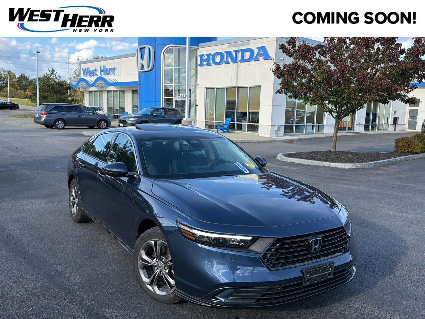 Canyon River Blue Metallic 2025 Honda Accord Hybrid Sedan Front-Wheel Drive Continuously Variable Transmission
