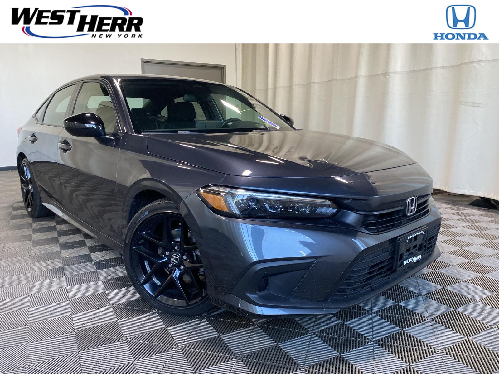 Meteorite Gray Metallic 2024 Honda Civic Sedan Front-Wheel Drive Continuously Variable Transmission