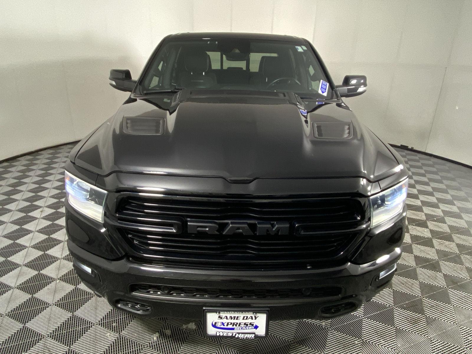 Used 2021 Diamond Black Crystal Pearlcoat Ram Laramie image 2