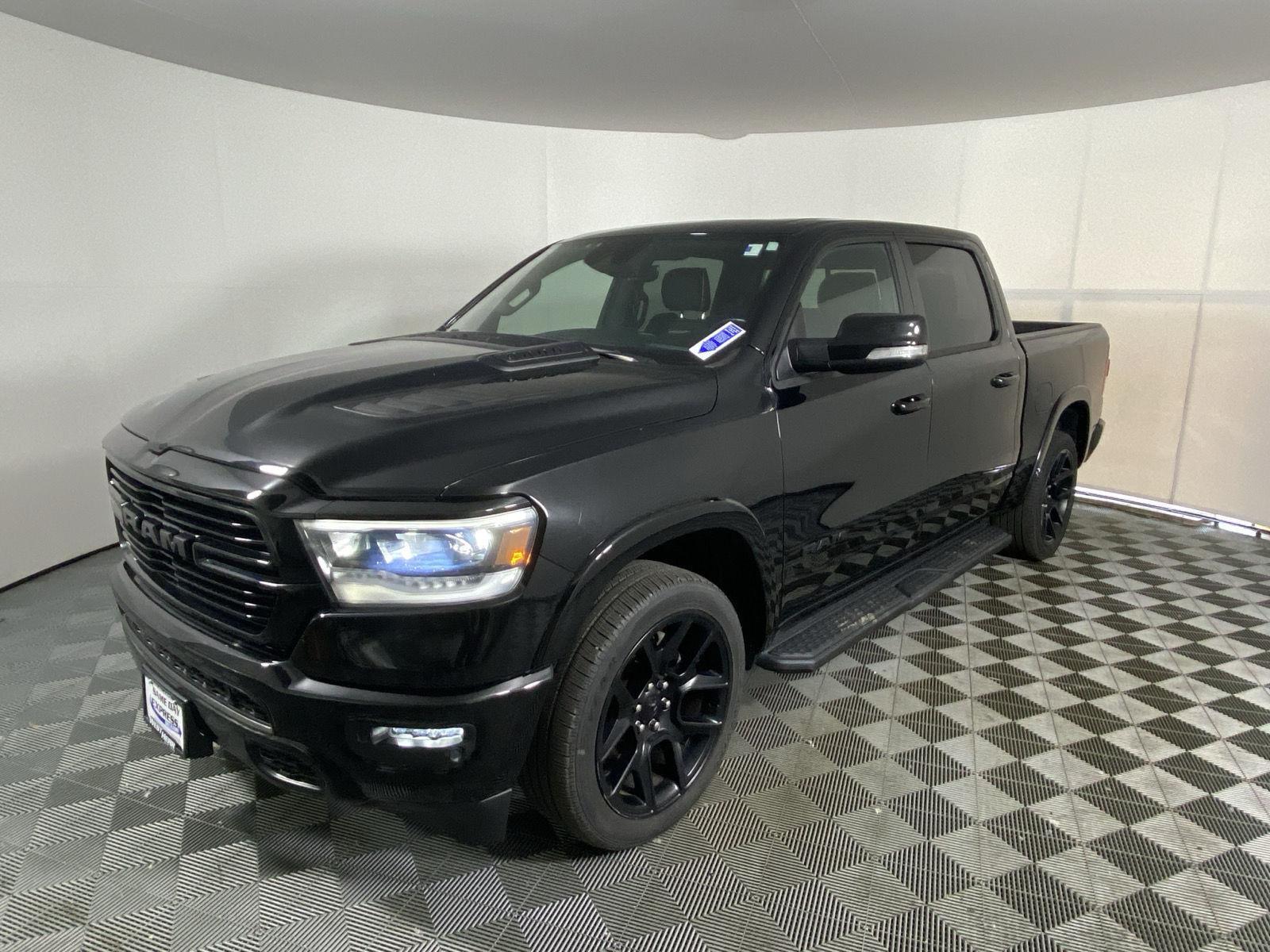 Used 2021 Diamond Black Crystal Pearlcoat Ram Laramie image 3