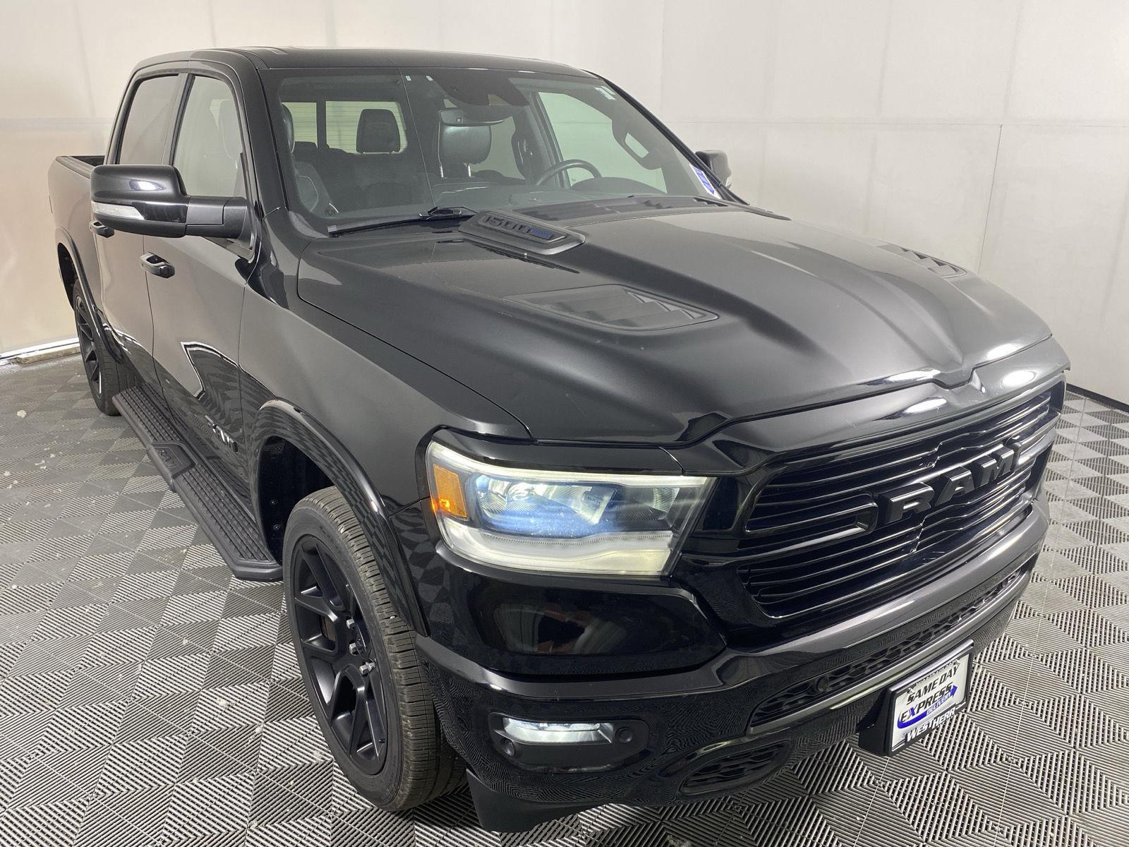Used 2021 Diamond Black Crystal Pearlcoat Ram Laramie image 9