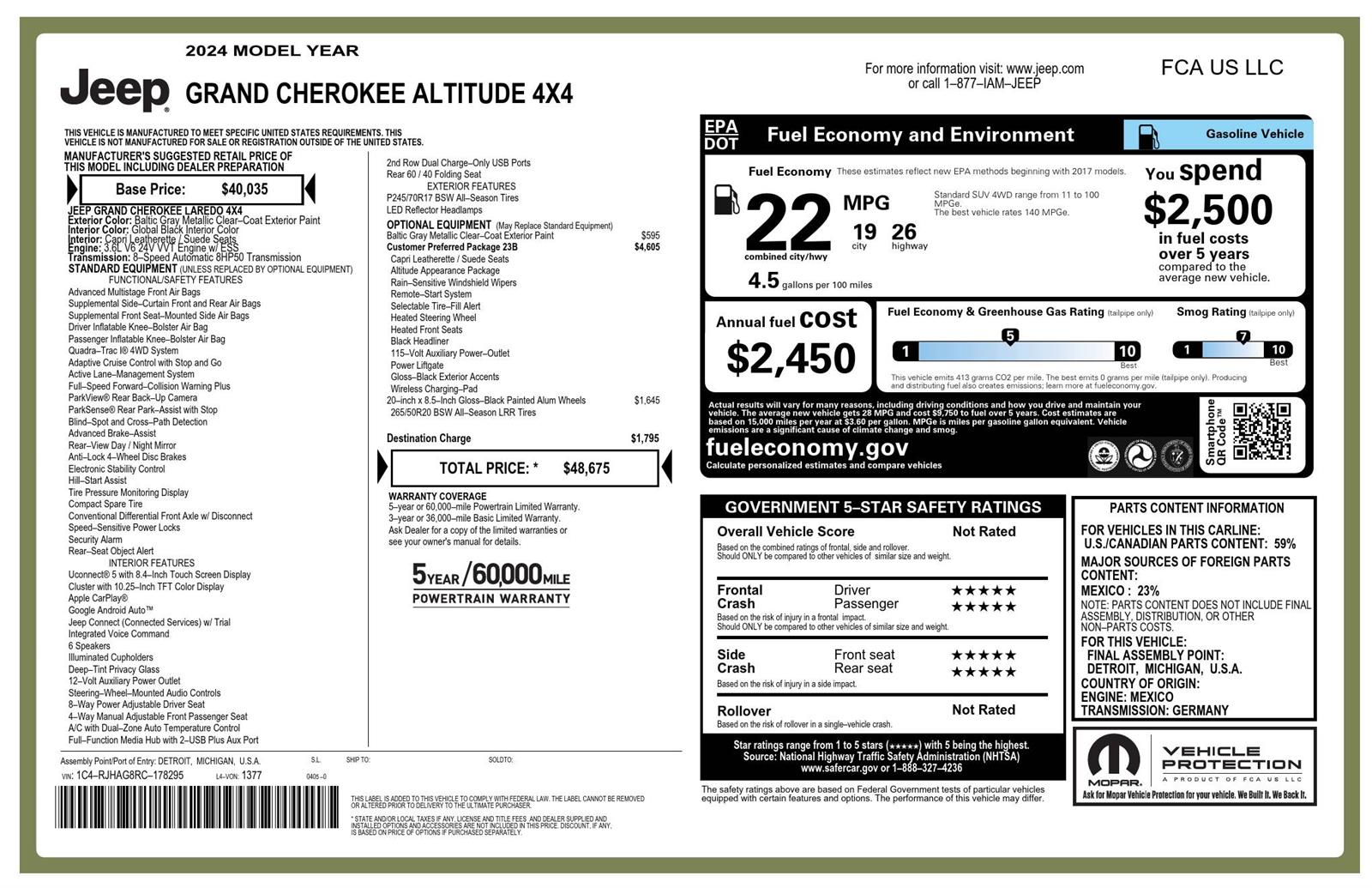 Used 2024 Baltic Gray Metallic Clearcoat Jeep Altitude image 3