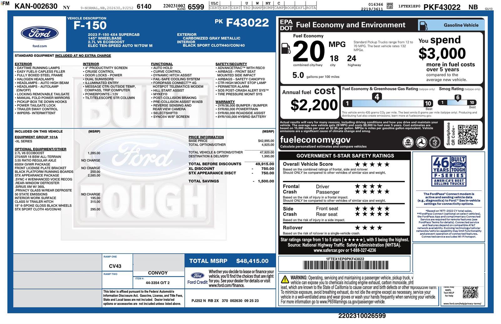 Used 2023 Gray Metallic Ford XL image 2