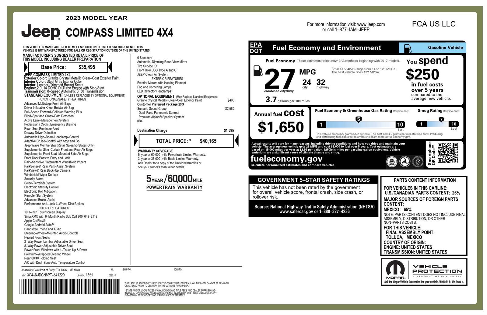 Certified Used 2023 Granite Crystal Metallic Clearcoat Jeep Limited image 2