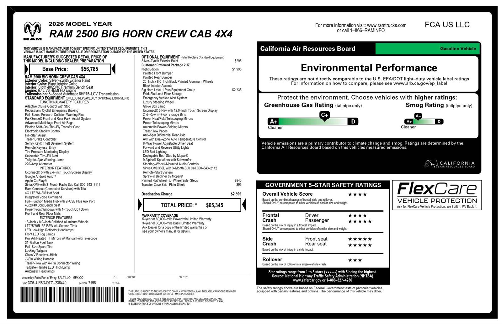 Certified Used 2026 Silver Zynith Ram Big Horn image 2