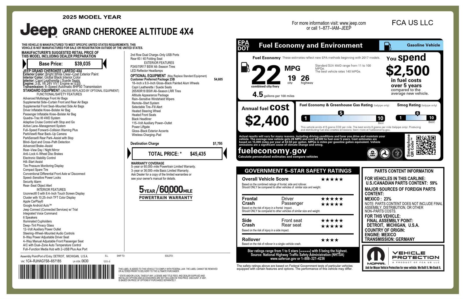 Certified Used 2025 Bright White Clearcoat Jeep Altitude image 2