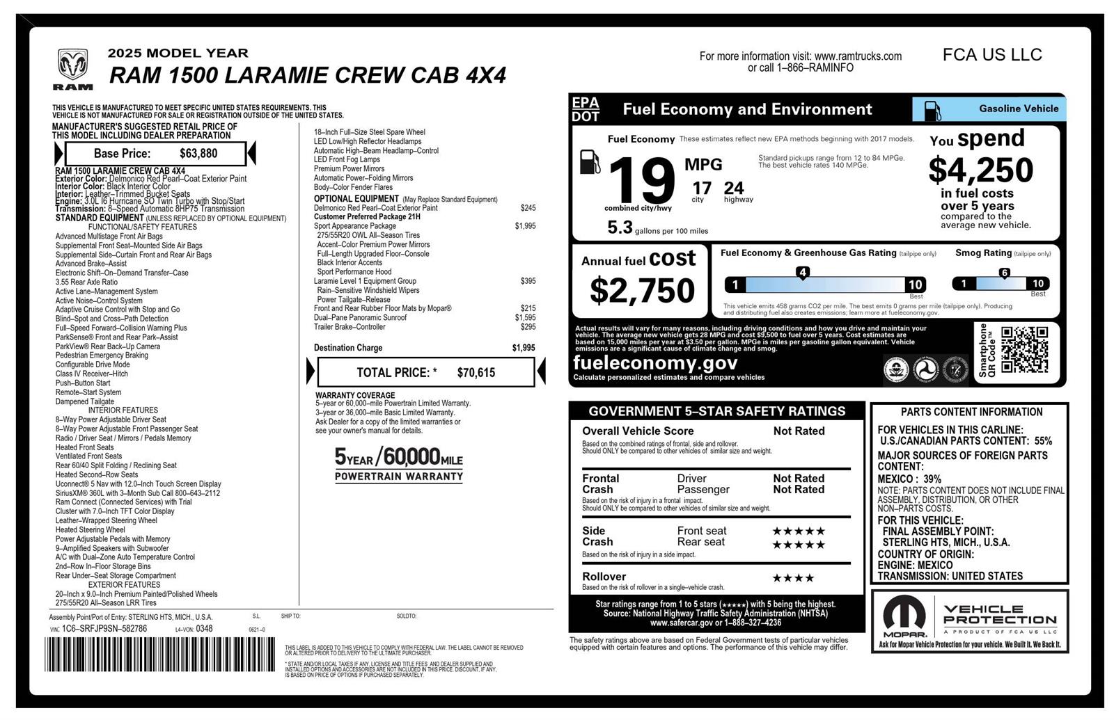 Certified Used 2025 Delmonico Red Pearlcoat Ram Laramie image 2