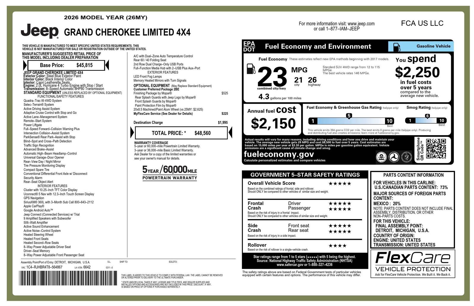 Used 2026 Steel Blue Jeep Limited image 2