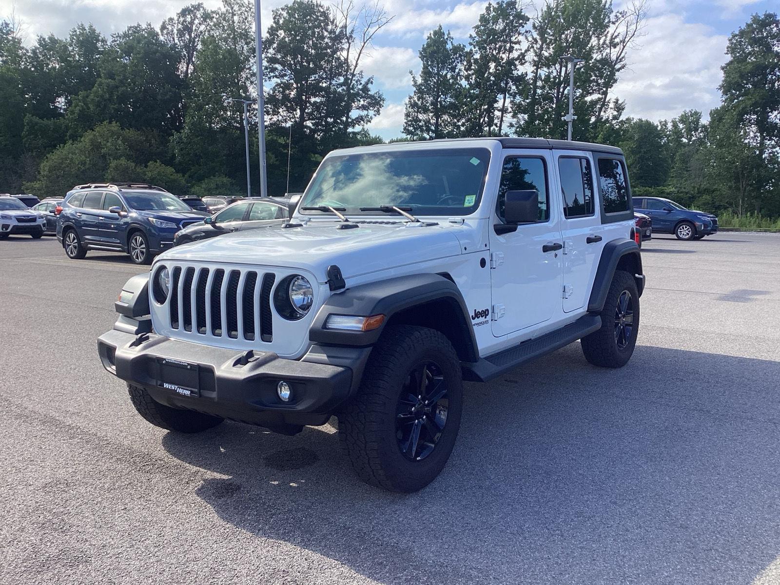 Used 2021 Bright White Clearcoat Jeep Unlimited Sport Altitude image 3