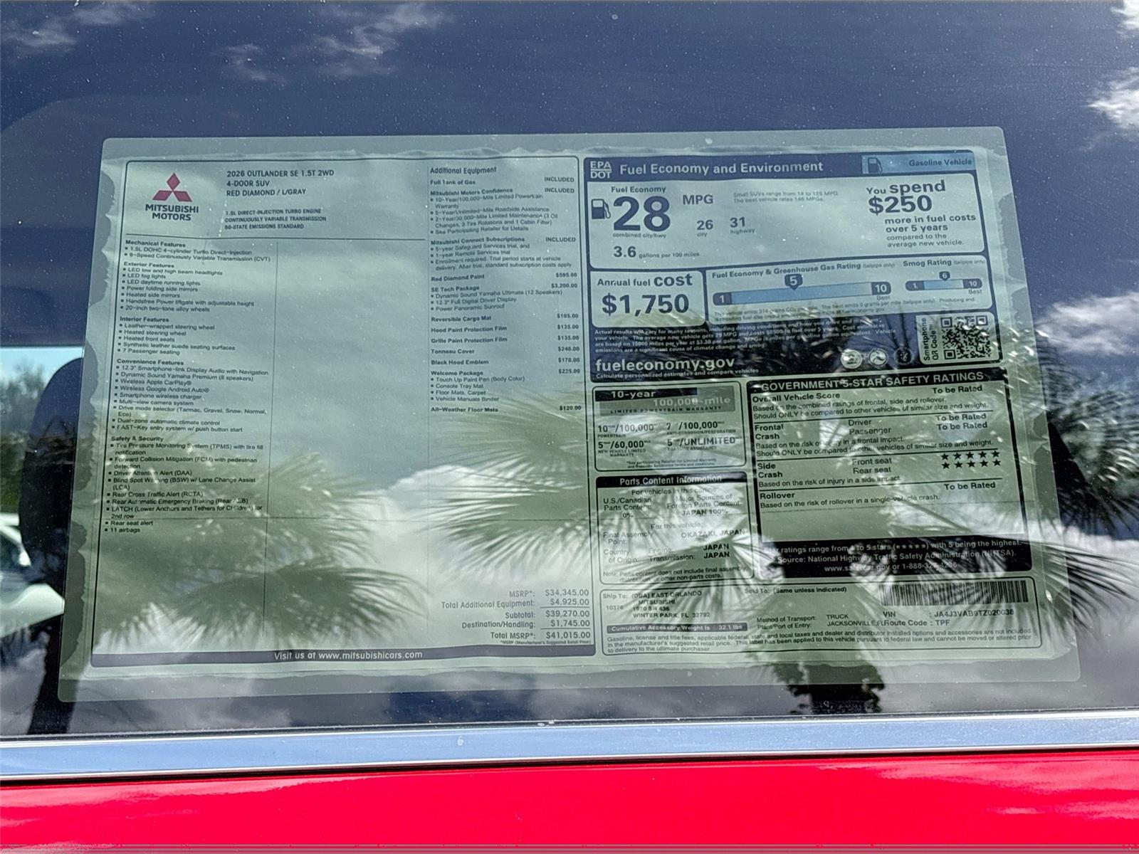 2026 Mitsubishi Outlander SE