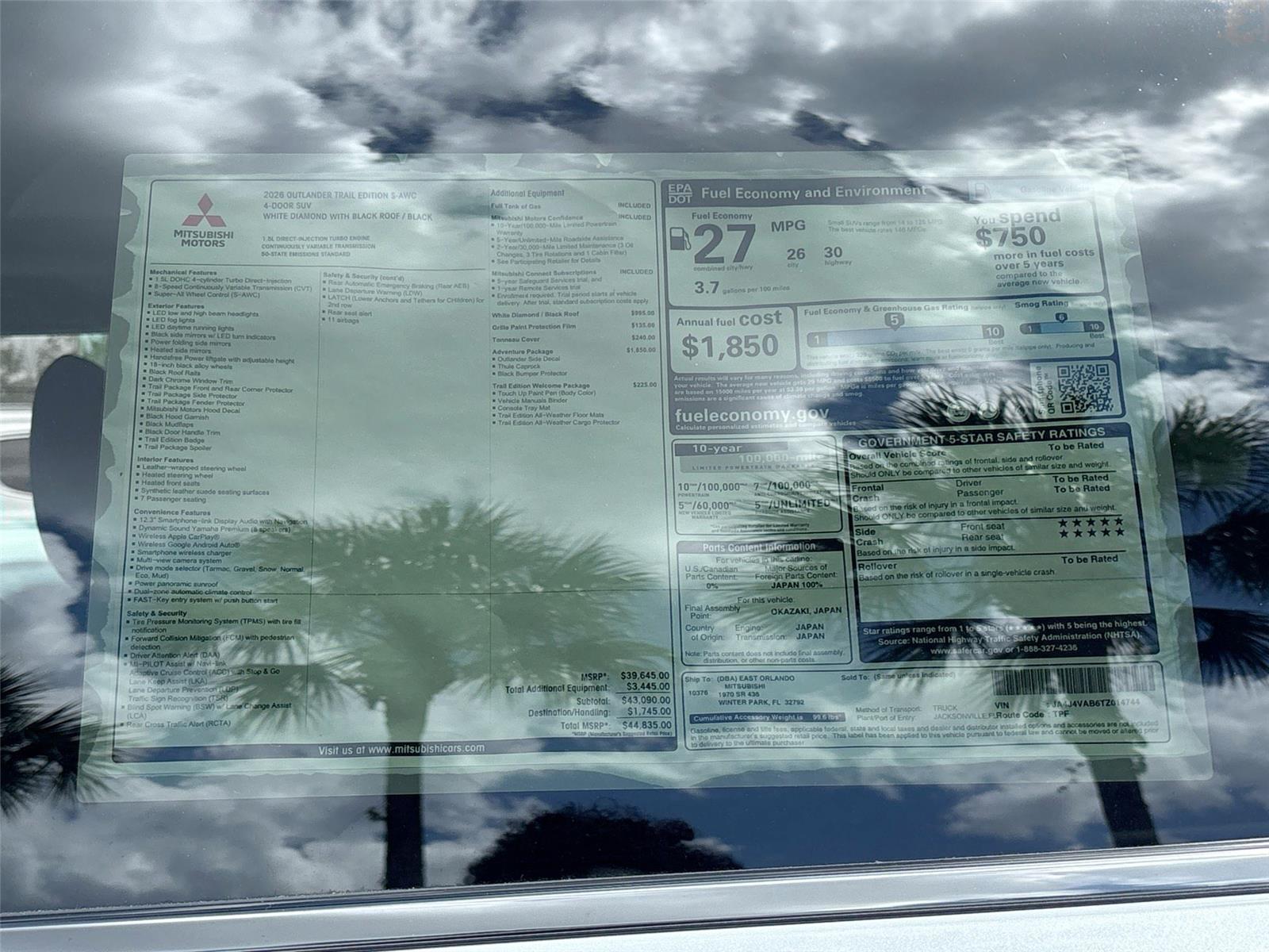 2026 Mitsubishi Outlander Trail Edition