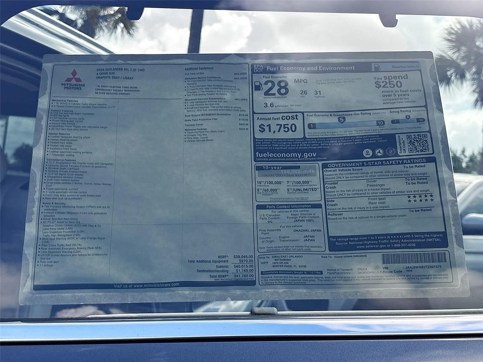 2026 Mitsubishi Outlander SEL