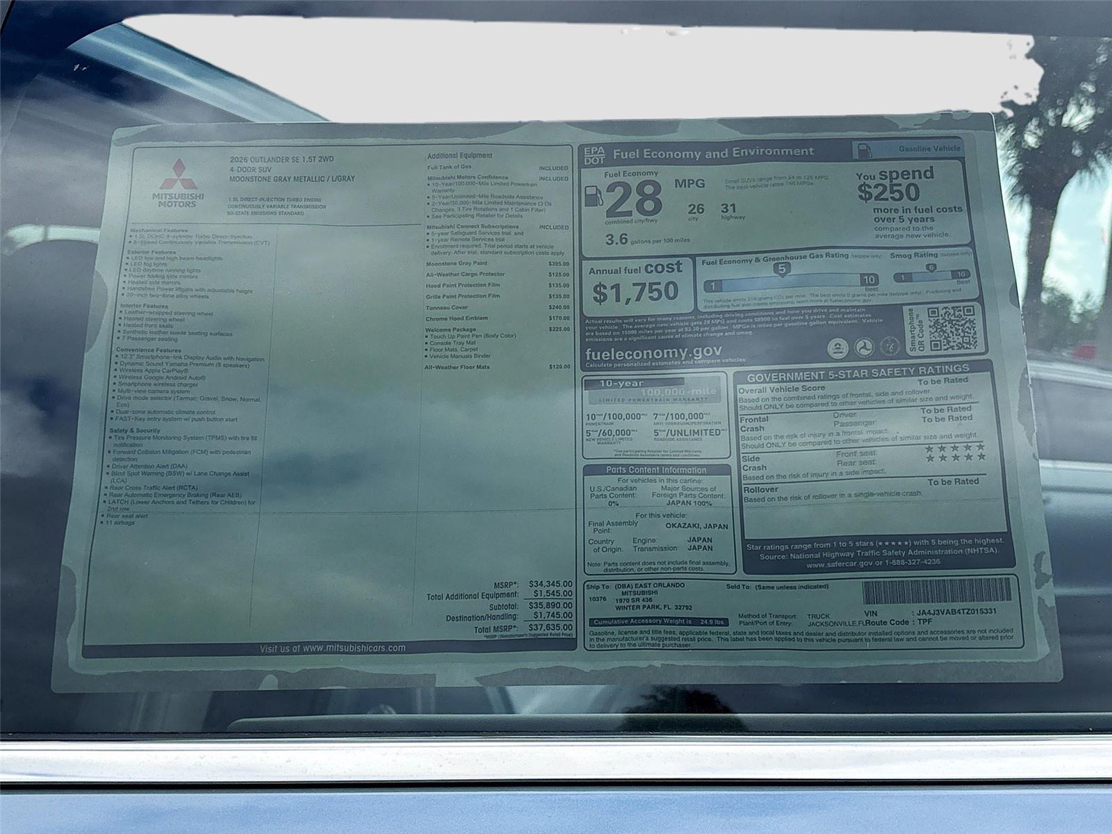 2026 Mitsubishi Outlander SE