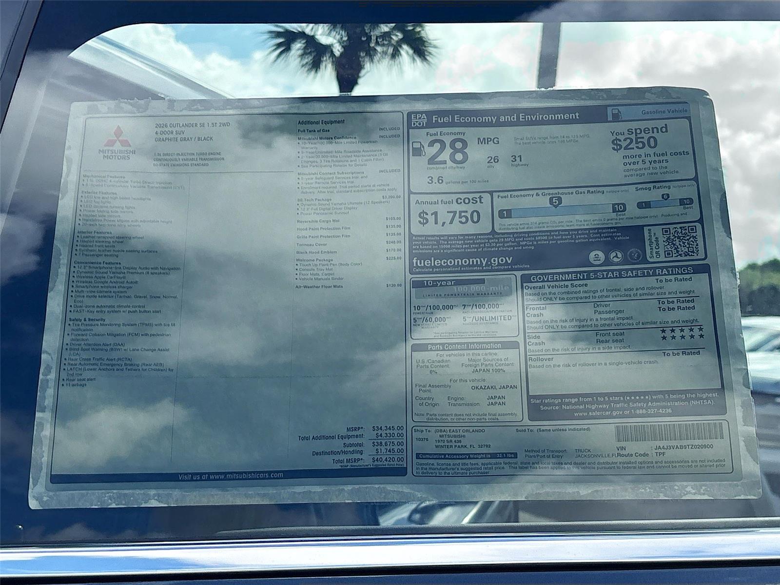 2026 Mitsubishi Outlander SE