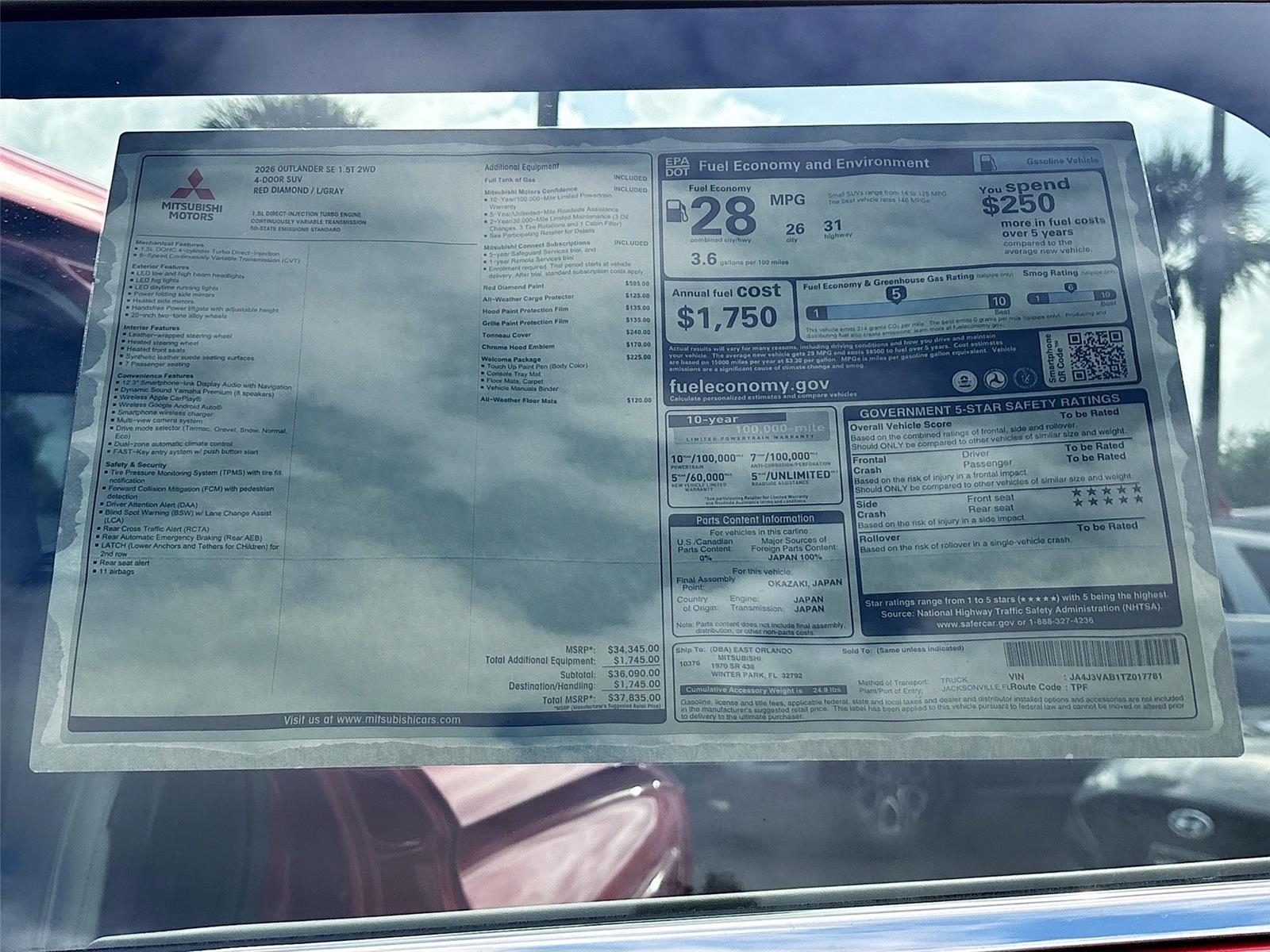 2026 Mitsubishi Outlander SE