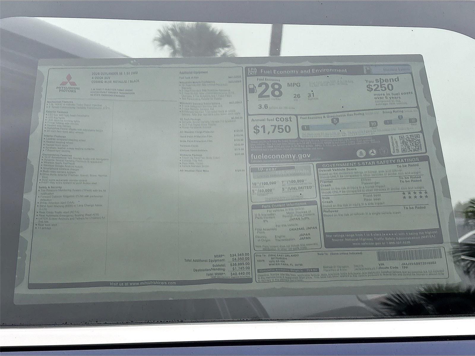 2026 Mitsubishi Outlander SE