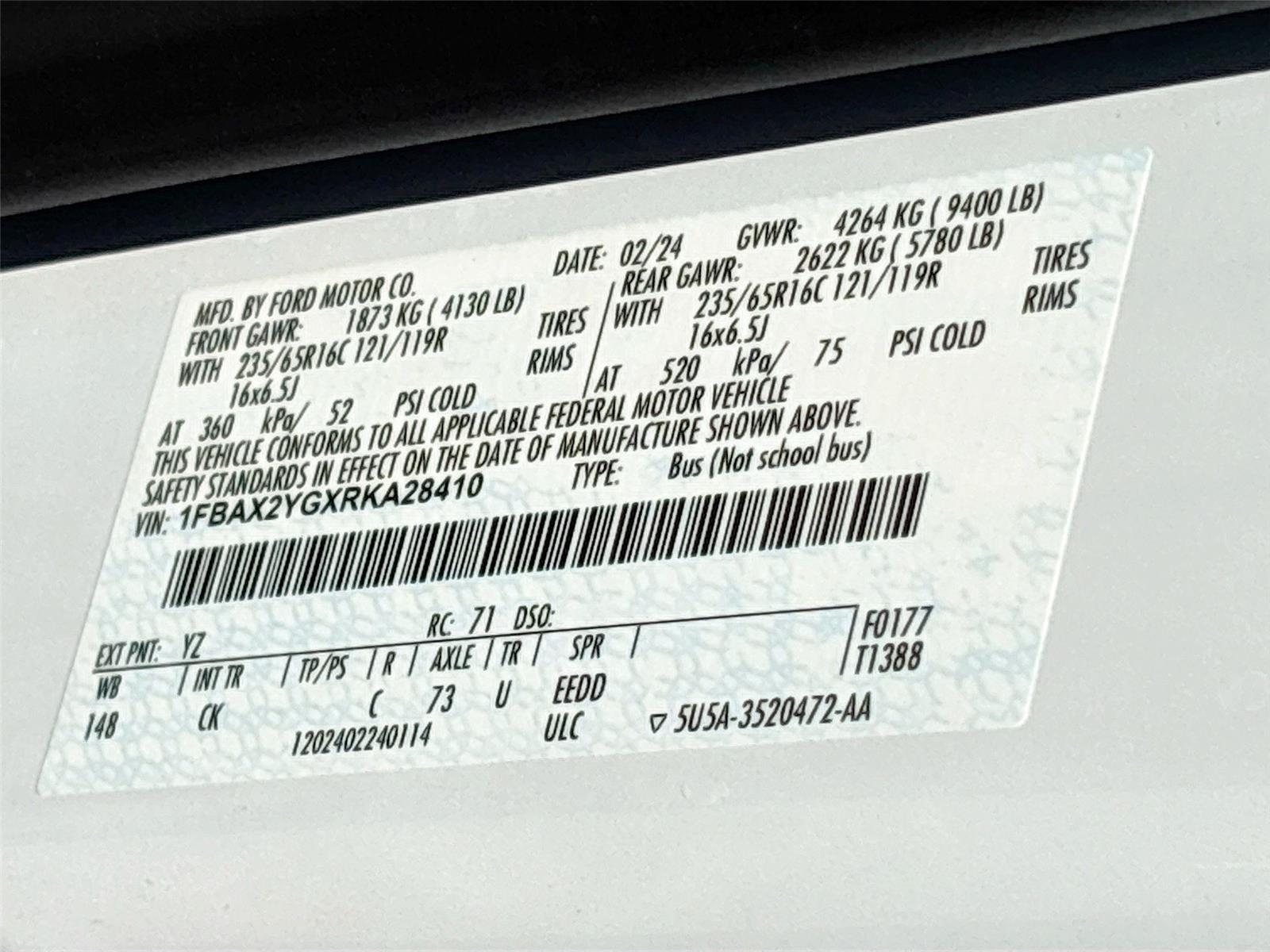 2024 Ford Transit 350 XLT