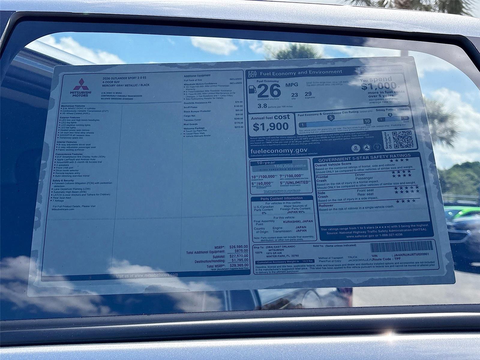 2026 Mitsubishi Outlander Sport ES