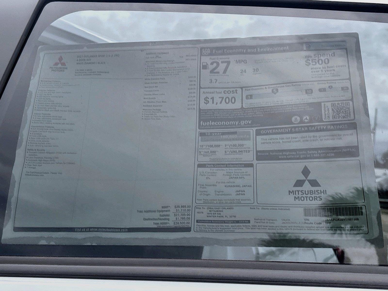 2027 Mitsubishi Outlander Sport LE