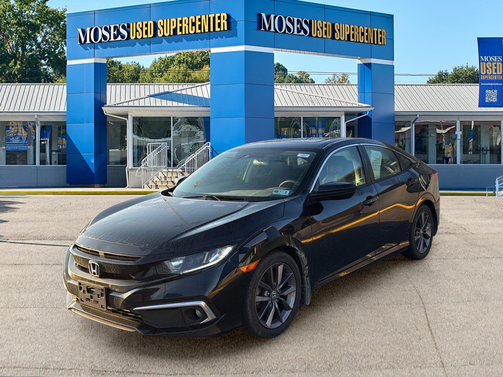 Crystal Black Pearl 2020 Honda Civic Sedan Front-Wheel Drive Continuously Variable Transmission