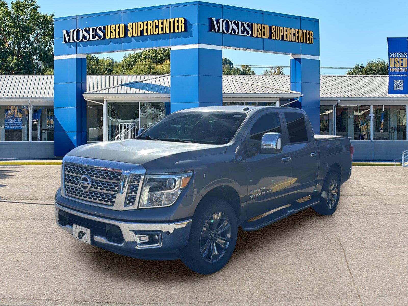 Gray (Gun Metallic) 2018 Nissan Titan Pickup Truck Four-Wheel Drive Automatic