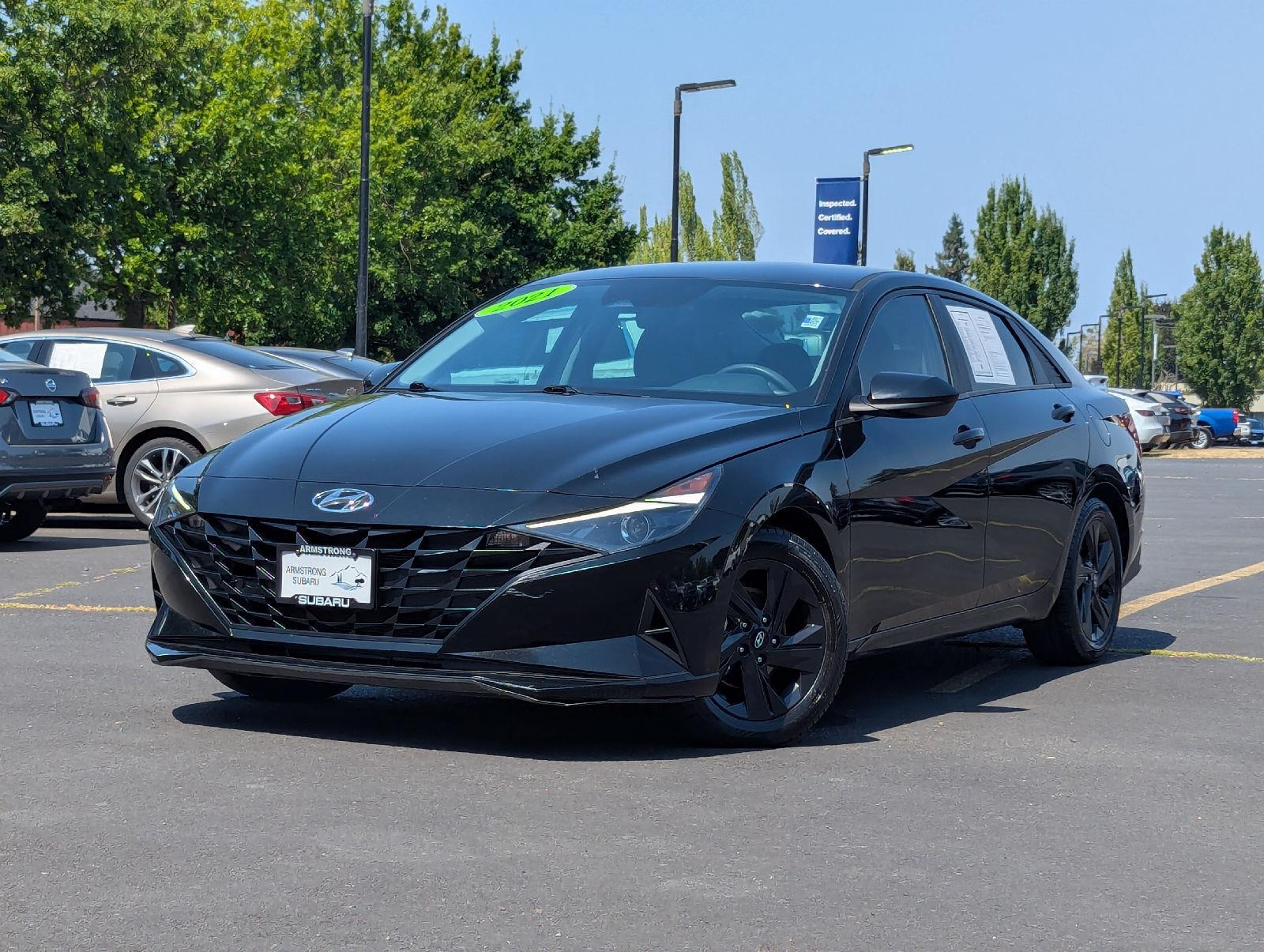 Phantom Black 2021 Hyundai Elantra Sedan Front-Wheel Drive Continuously Variable Transmission