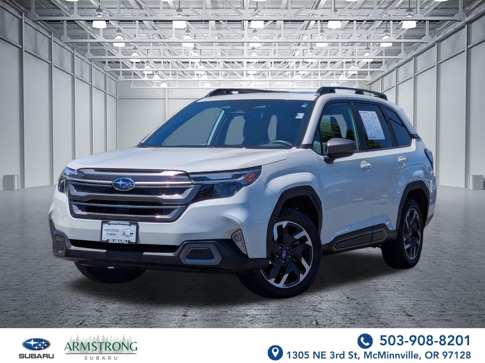 Crystal White Pearl 2025 Subaru Forester SUV / Crossover All-Wheel Drive Continuously Variable Transmission