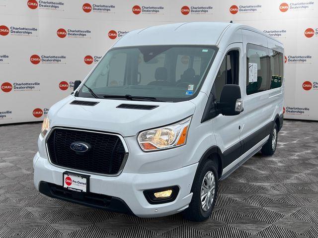 Oxford White 2021 Ford Transit Passenger 350 XLT Medium Roof LB RWD Van Rear-Wheel Drive Automatic