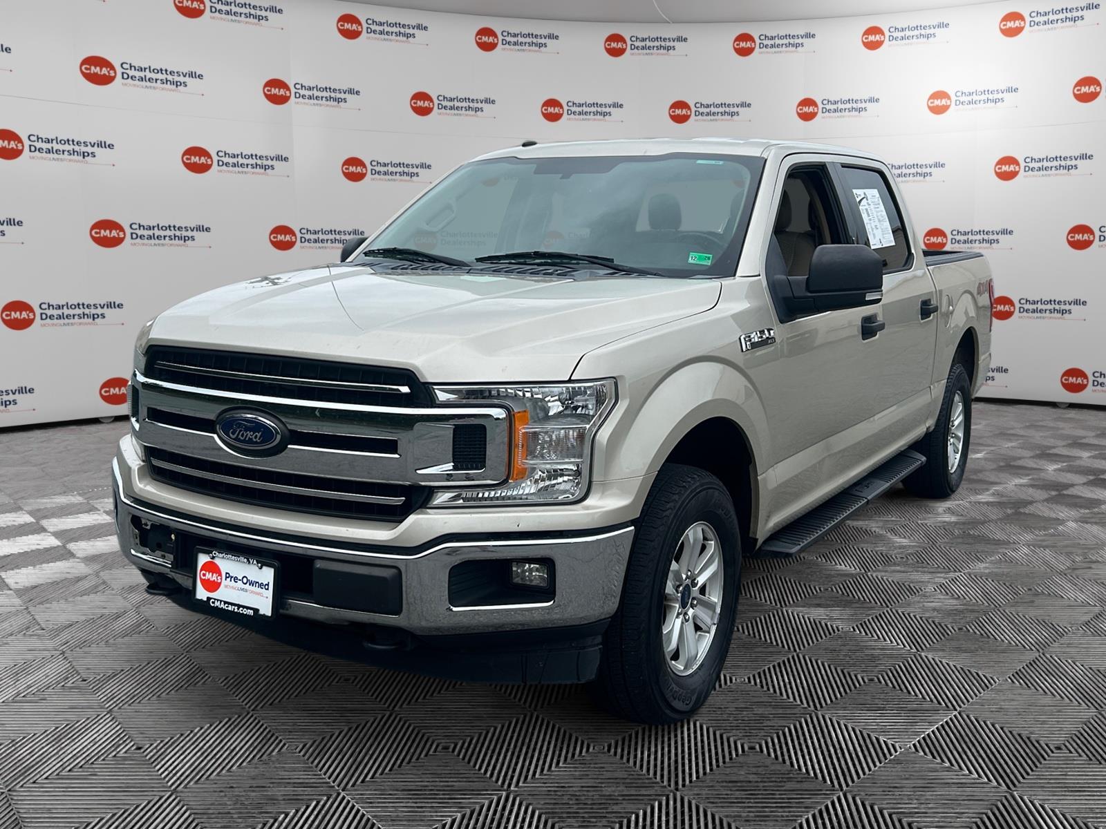 White Gold 2018 Ford F-150 XLT SuperCrew 4WD Pickup Truck Four-Wheel Drive Automatic