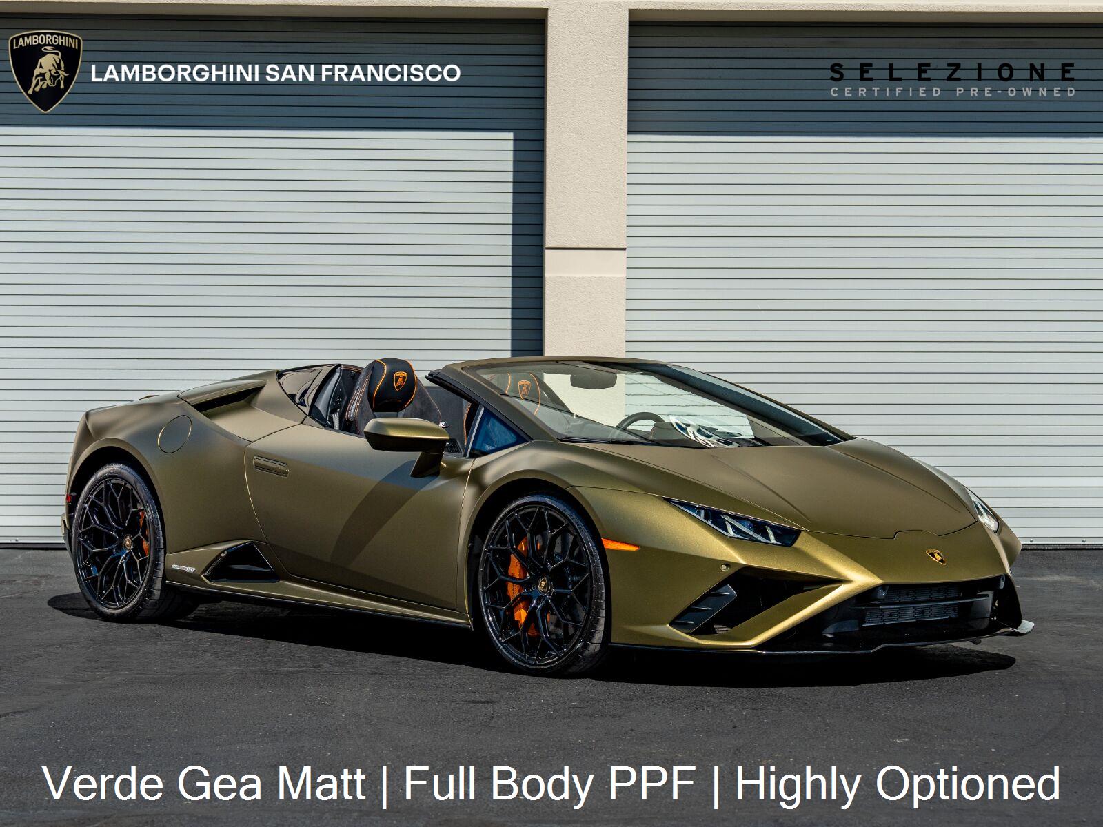Green (Verde Gea Matte) 2023 Lamborghini Huracan Convertible Rear-Wheel Drive Automatic