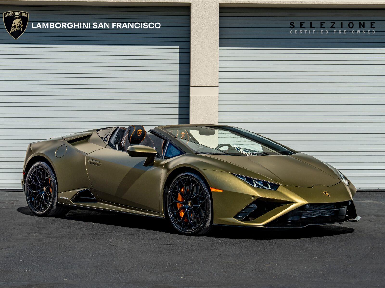 Green (Verde Gea Matte) 2023 Lamborghini Huracan Convertible Rear-Wheel Drive Automatic