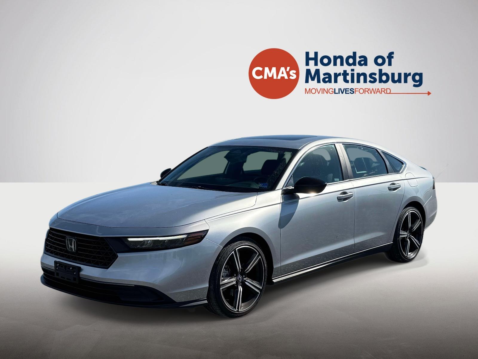 Solar Silver Metallic 2024 Honda Accord Hybrid Sedan Front-Wheel Drive Continuously Variable Transmission