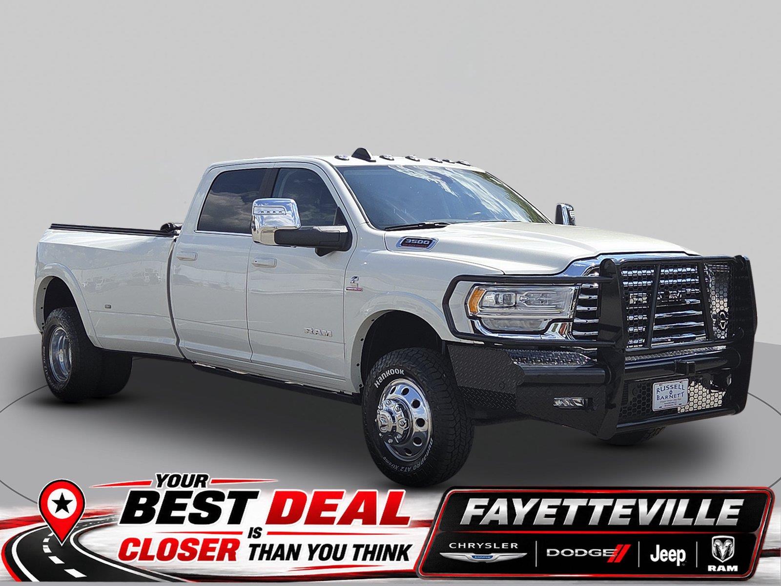 Pearl White 2024 RAM 3500 Pickup Truck Four-Wheel Drive 6-Speed Automatic