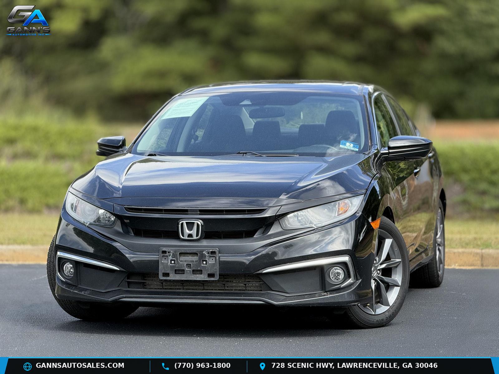 Crystal Black Pearl 2020 Honda Civic Sedan Front-Wheel Drive Continuously Variable Transmission