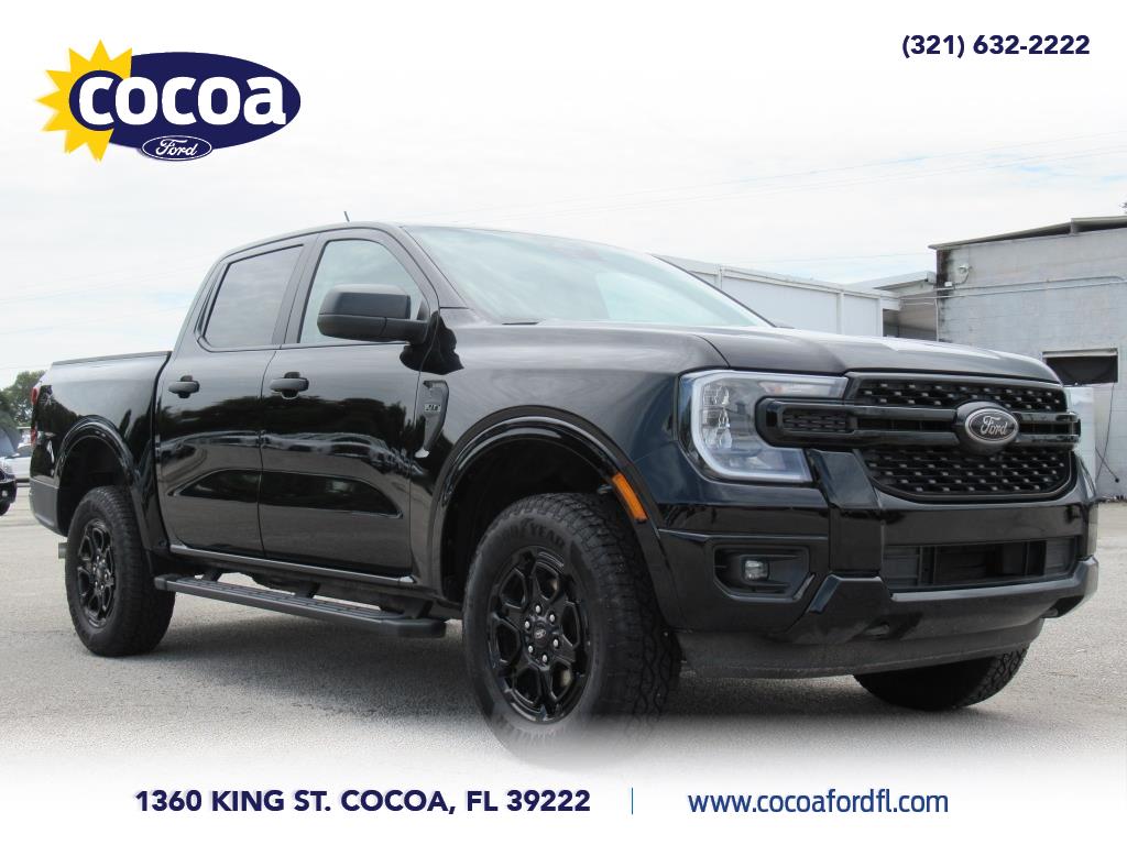 Shadow Black 2025 Ford Ranger XLT SuperCrew 4WD Pickup Truck Four-Wheel Drive Automatic