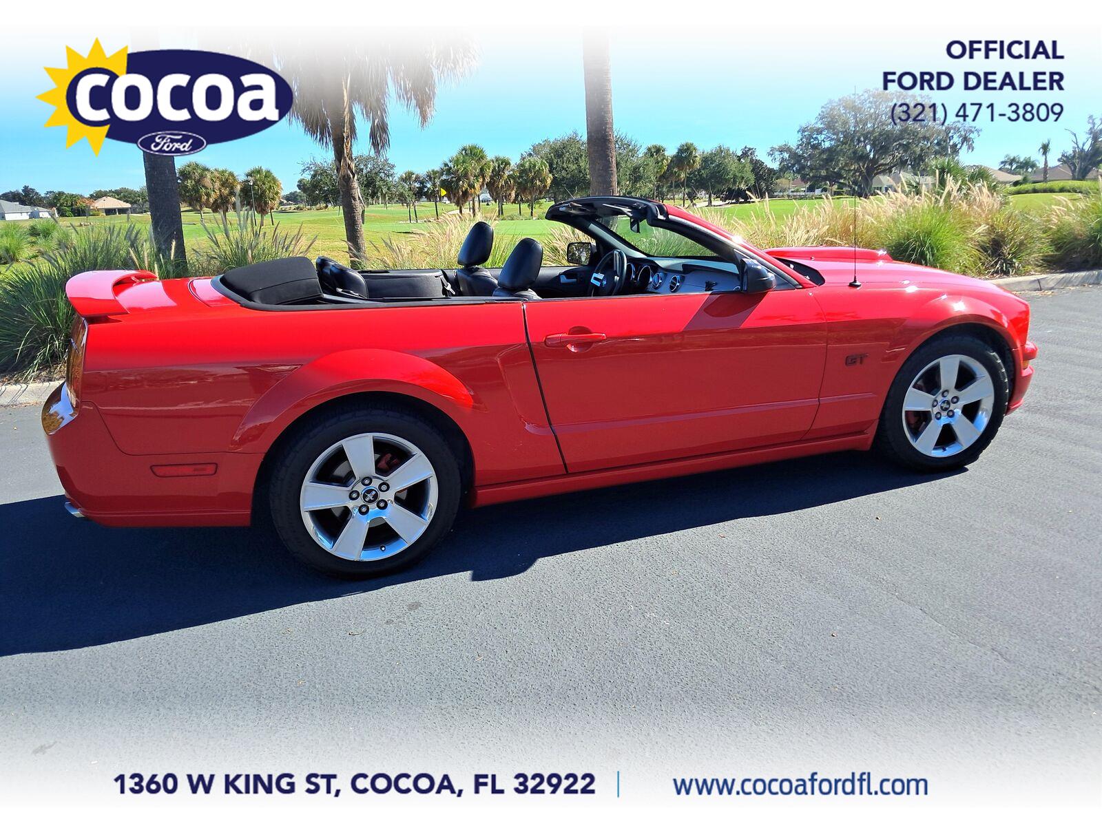 Red 2006 Ford Mustang Convertible Rear-Wheel Drive 5-Speed Manual
