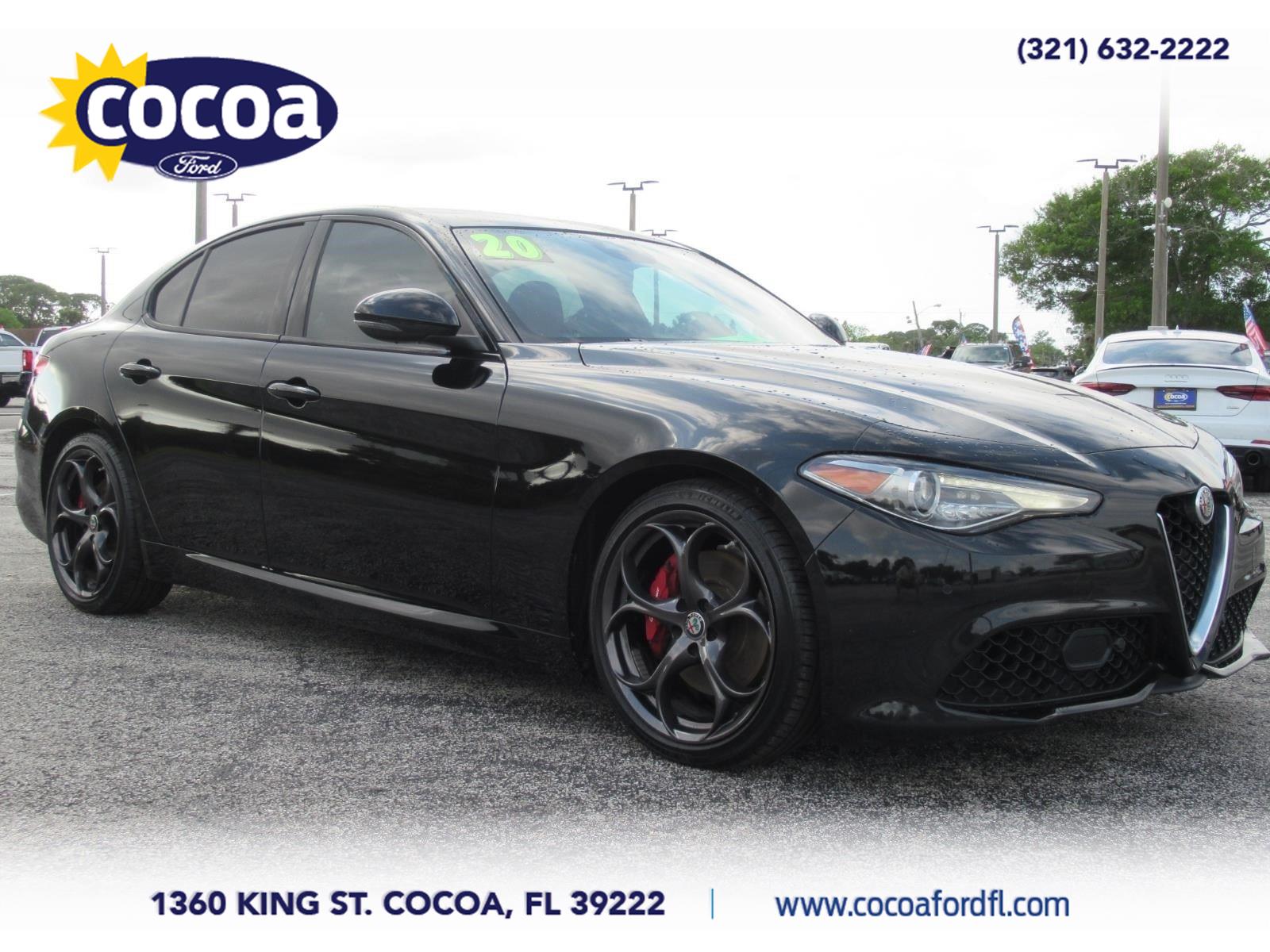 Black 2020 Alfa Romeo Giulia Ti Sport RWD Sedan Rear-Wheel Drive Automatic