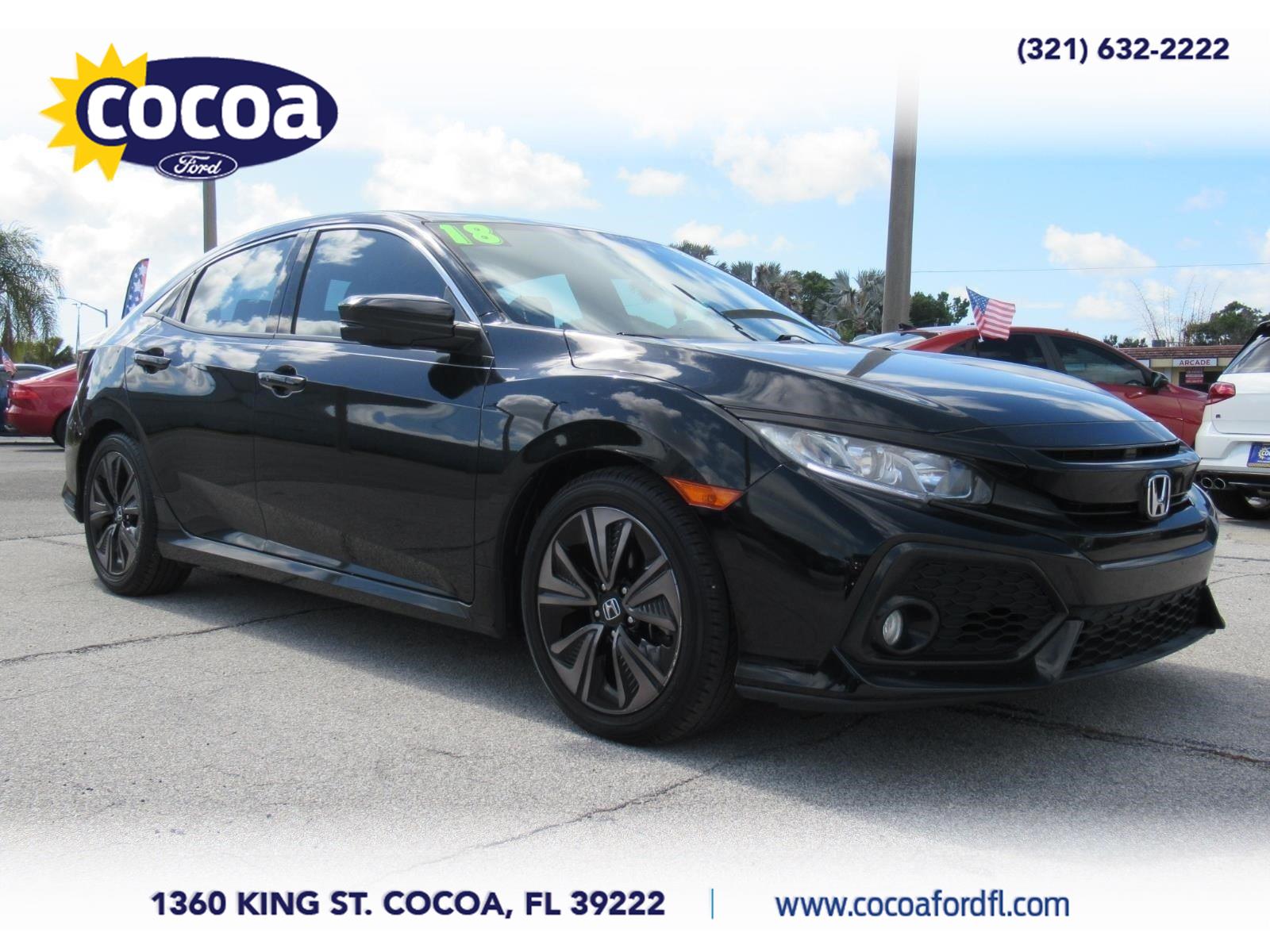 Black 2018 Honda Civic Hatchback EX FWD Hatchback Front-Wheel Drive Continuously Variable Transmission