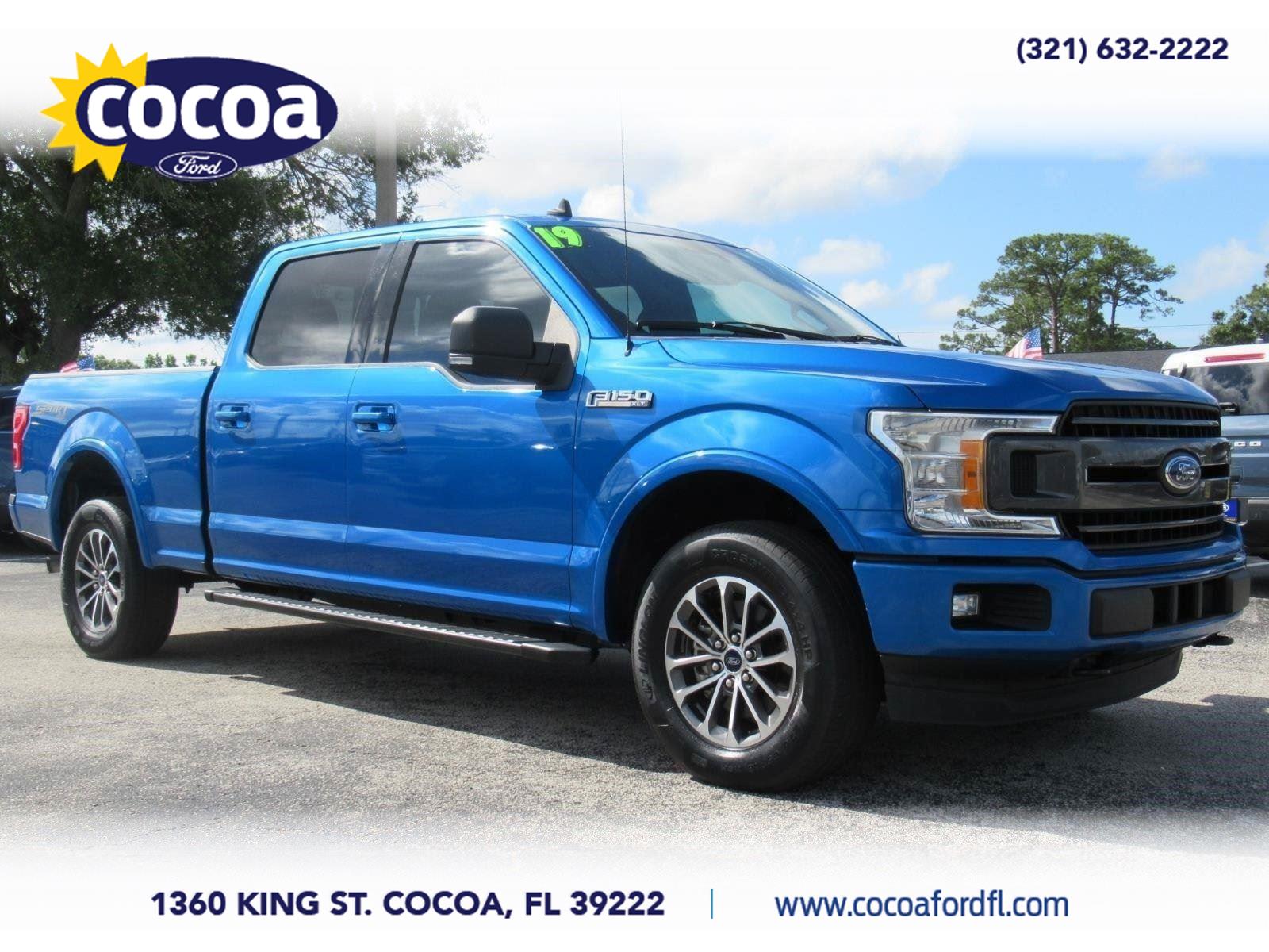 Blue 2019 Ford F-150 Pickup Truck Four-Wheel Drive Automatic