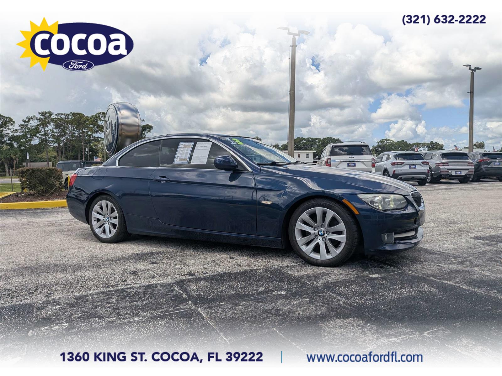 Blue 2013 BMW 3 Series Convertible Rear-Wheel Drive 6-Speed Automatic